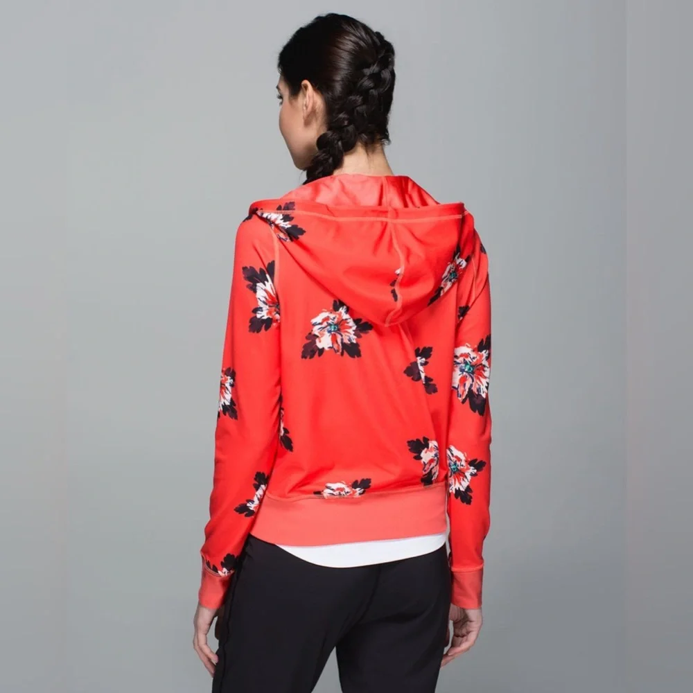 Lululemon Namaskar Hoodie Atomic Flower Parfait Pink Atomic Red Jacket Coral 2 - Picture 2 of 11